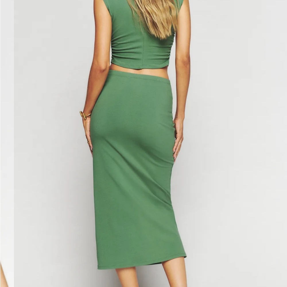 Reformation Foster Knit Two Piece Bottle Green View 3